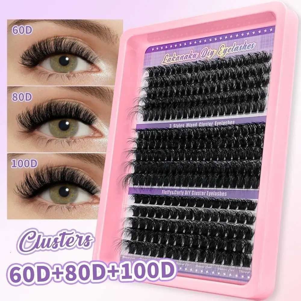 Eyelashes False 9-16mm 3D Length Volume Natural Look DIY Lash Extension Kit Volume Fans Wispy Style 3D Faux Mink Lash N260812 - view 5
