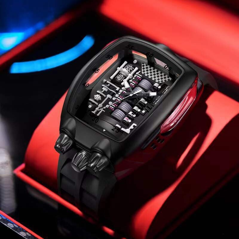 Unique Hot Selling Alien Y2k Quartz Mens Transparent Hollow Punk Special Jacob Creative Design Men Watch AAA Clock 26L0813
