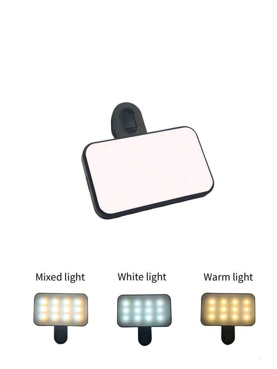 Baijun XU 1pc LED Selfie Light 3 Lighting Modes Portable Clip-On Fill Light Suitable For Makeup Zoom Meetings Rechargeable For Phone Camera H260812 - view 5