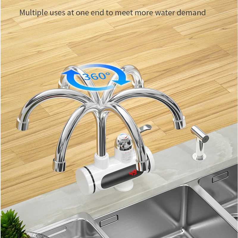 Electric Faucet 3000W Electric Water Heater Kitchen Faucet Instant Hot Water Heater Hot Cold Water Dual-Use Tankless Heaters X260813 - view 3