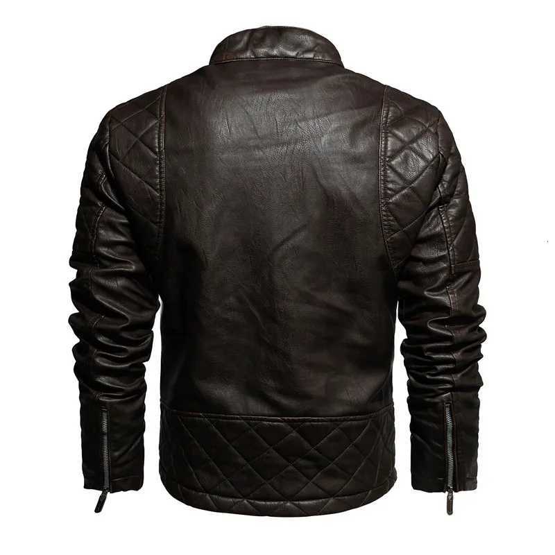 Men Fashion Leather Jacket Men Autumn Motorcycle Slim Fleece Jacket Coat Men Spring Outdoor Casual Motor Biker PU Leather JacketT260812 - view 4