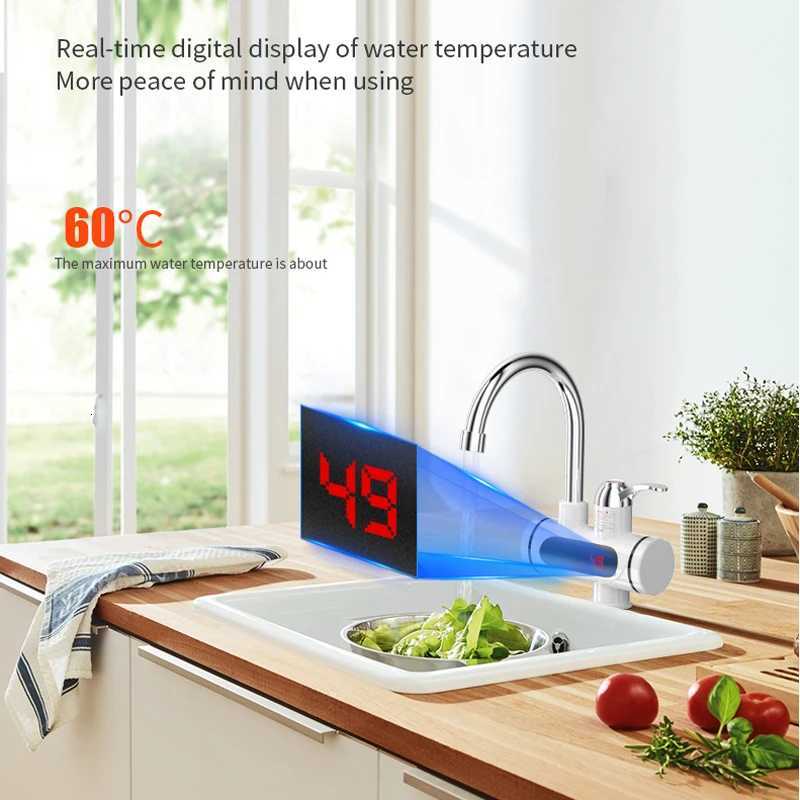 Electric Faucet 3000W Electric Water Heater Kitchen Faucet Instant Hot Water Heater Hot Cold Water Dual-Use Tankless Heaters X260813 - view 6