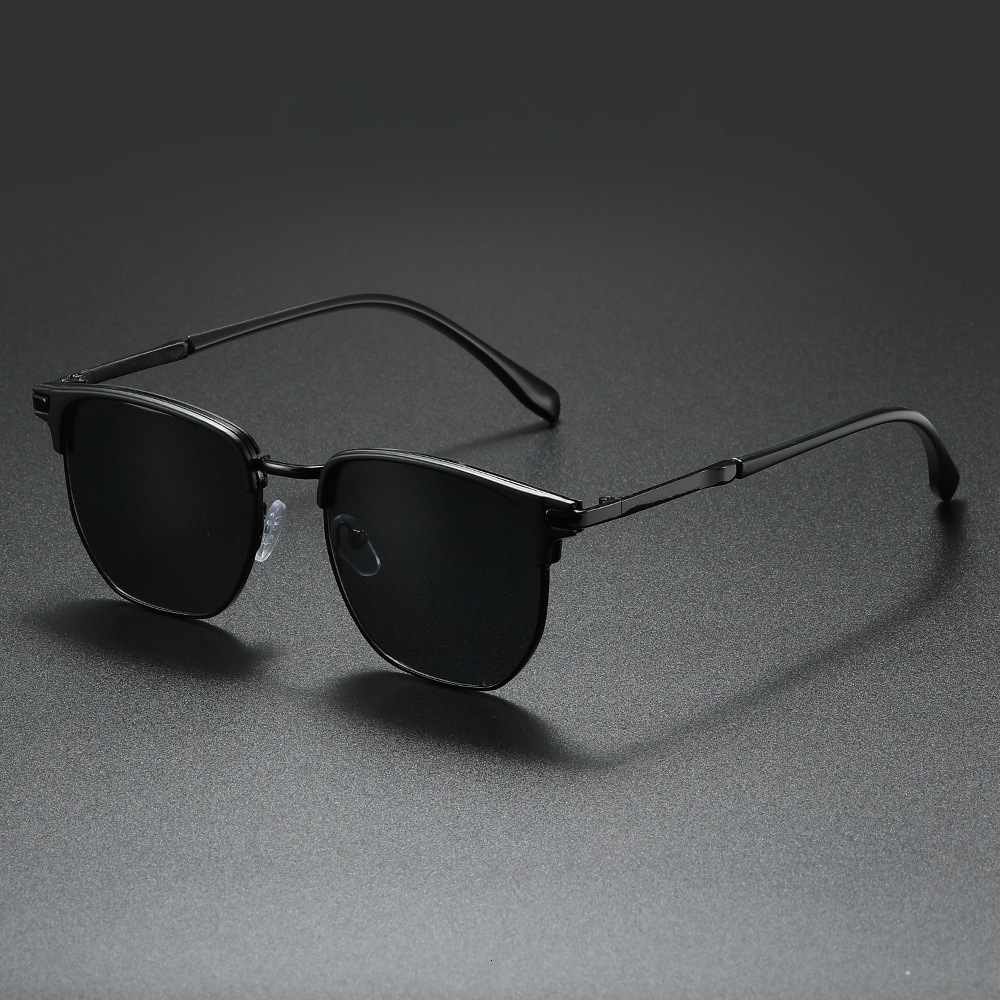 Sunglasses Retro Fashion New Metal Half Frame Handsome Sunglasses Square Sunglasses Universal Sunshade Glasses - view 7
