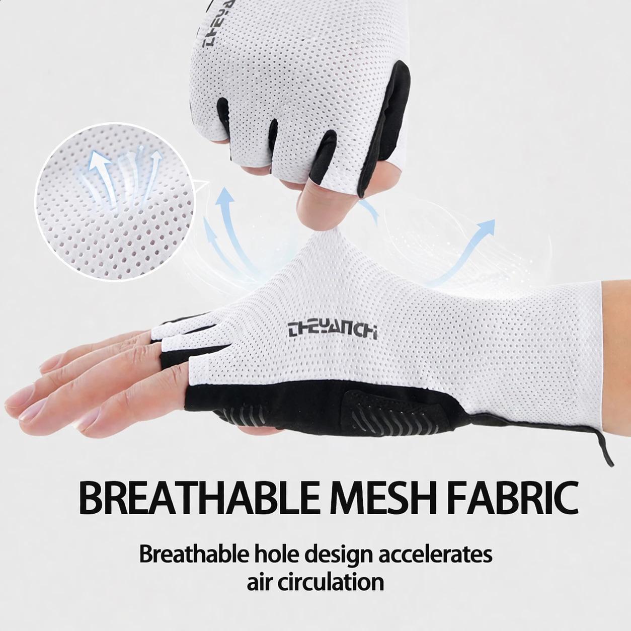 Breathable Mesh Half Finger Cycling Gloves Men Outdoor Sport Protective GlovesSBR Palm Pad for Bicycle Riding Hiking Fishing 260728 - view 5