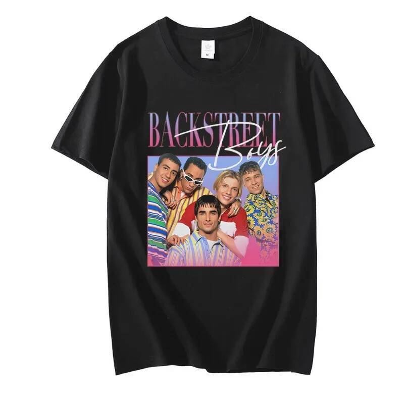 Funny Backstreet Boys women s retro T shirt for boysnostalgic hip hop street style oversize Tee - view 3