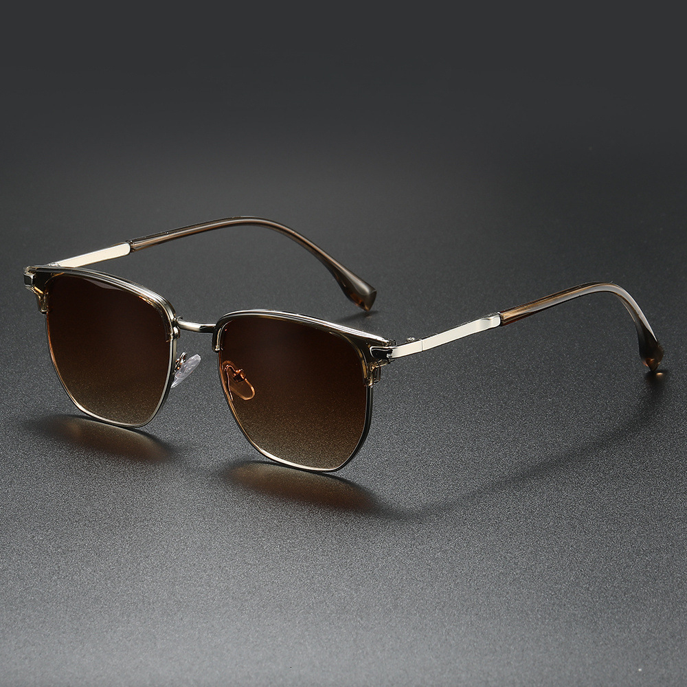 Sunglasses Retro Fashion New Metal Half Frame Handsome Sunglasses Square Sunglasses Universal Sunshade Glasses - view 8