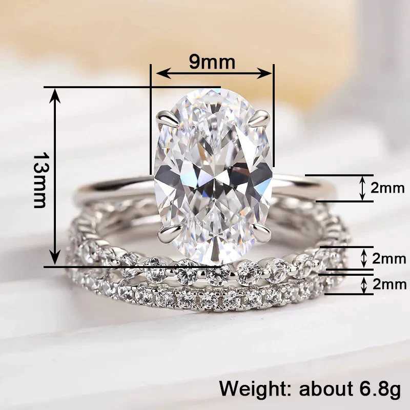 Huitan Hot Trendy 3Pcs Set Rings Women for Wedding Engagement Accessories Luxury Oval Cubic Zirconia Temperament Elegant Jewelry Z260813 - view 7