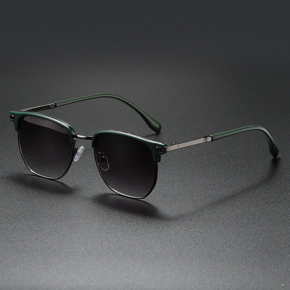Sunglasses Retro Fashion New Metal Half Frame Handsome Sunglasses Square Sunglasses Universal Sunshade Glasses - view 3