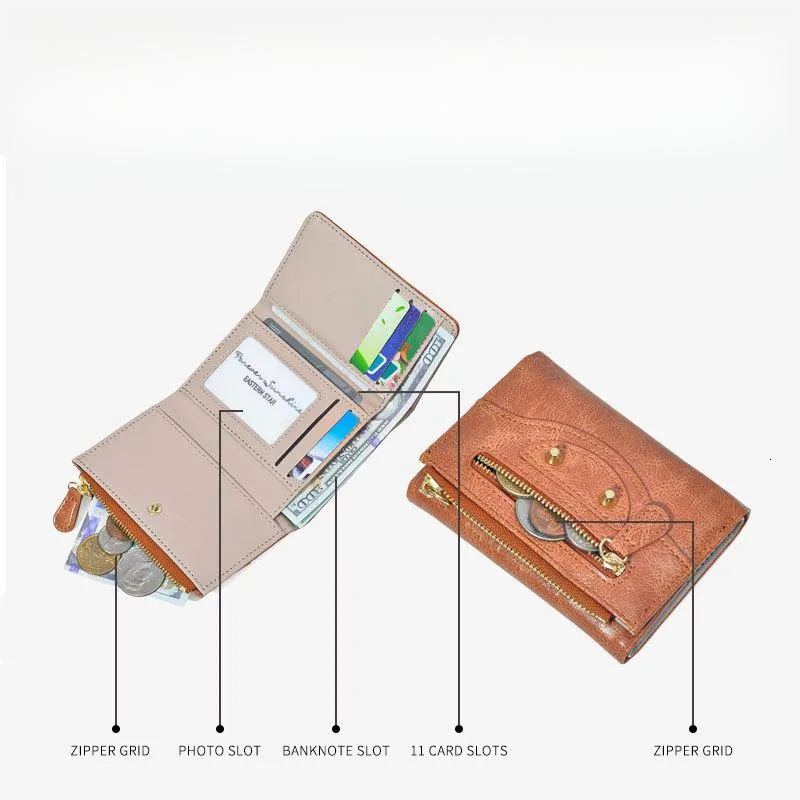 Wallets Designers Woman Coin Pouch Featuring Brass Hardware And Rivet Details Minimalist Style Small Wallet For Everyday Use - view 5