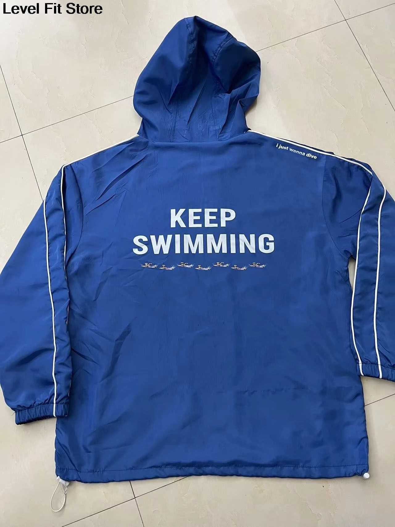Swimming Zipper Hoodie Jacket Keep Keep Swimming Hoodie Sweater Sweatshirt N260813 - view 4