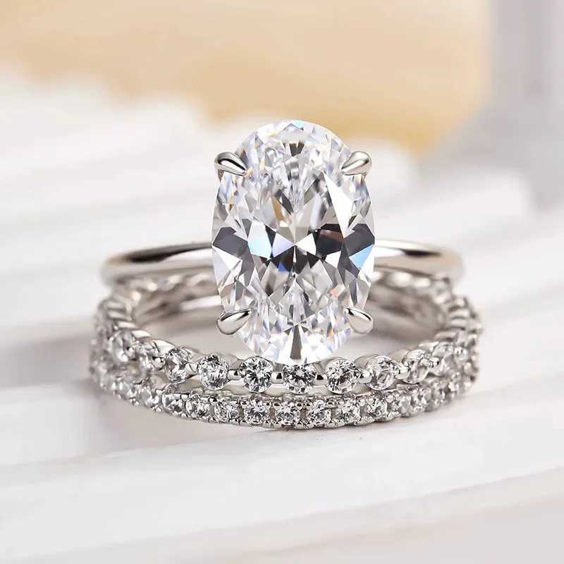 Huitan Hot Trendy 3Pcs Set Rings Women for Wedding Engagement Accessories Luxury Oval Cubic Zirconia Temperament Elegant Jewelry Z260813 - view 4