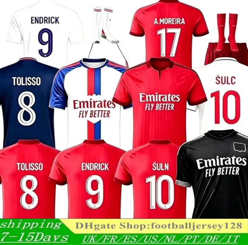 26 27 Lione Maglie Da Calcio Olympique Lyonnais 2026 2027 Endrick A.Moreira Tol…