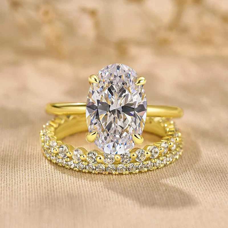 Huitan Hot Trendy 3Pcs Set Rings Women for Wedding Engagement Accessories Luxury Oval Cubic Zirconia Temperament Elegant Jewelry Z260813 - view 5