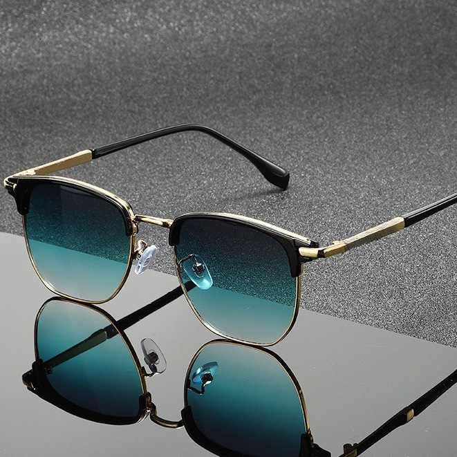 Sunglasses Retro Fashion New Metal Half Frame Handsome Sunglasses Square Sunglasses Universal Sunshade Glasses - view 4