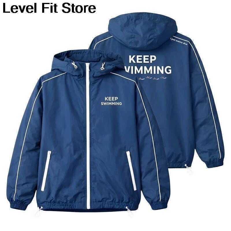 Swimming Zipper Hoodie Jacket Keep Keep Swimming Hoodie Sweater Sweatshirt N260813 - view 6