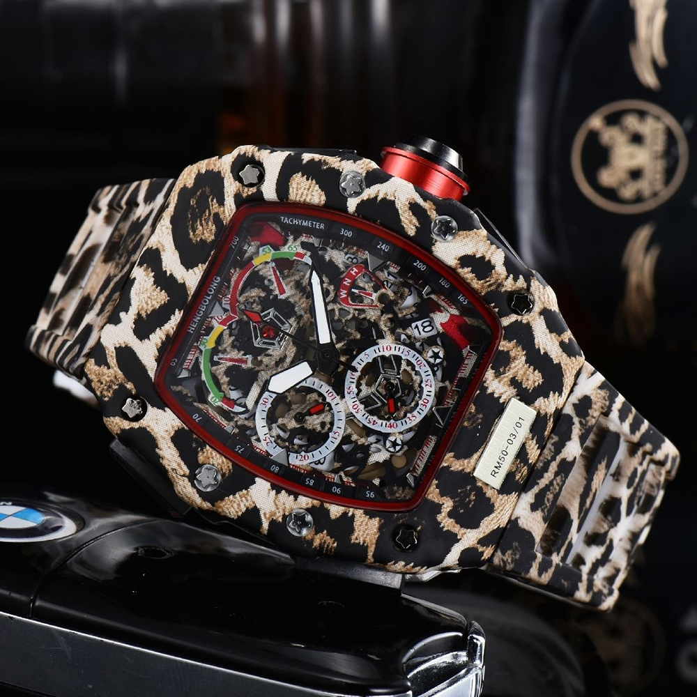 Skull Leopard Print Tonneau Quartz Men 2025 Luxury Brand Men's Unique Creative Style Watch Wine Barrel Shaped Clcok 26Y0815