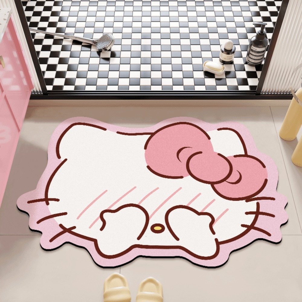 Hello Kitty Bathroom Mat, Non-Slip Absorbent Quick Dry Rug for Toilet Entrance and Shower Room
