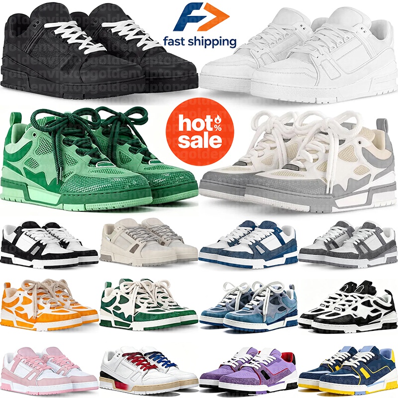LV Designer Trainer White Black Beige Sneakers Uomino Donne Scarpe Casuali Cass…