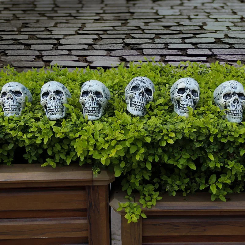 6Pcs Simulation Human Skull Head Ghost Garden Doors Hanging Courtyard Pendant Ornament for Home Bar Halloween Party Decorations 260811 - view 4