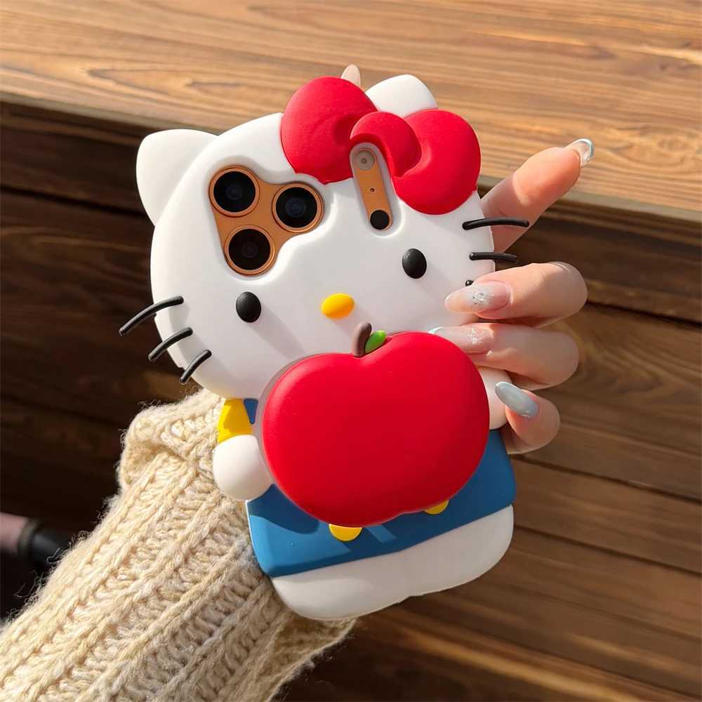 Simple Love Heart Cute Hello Kitty Phone Case For iPhone 17 Pro Max 17 Pro 17 16 15 14 13 Pro Max NEW Skin Feel Shockproof Cover C260815 - view 3