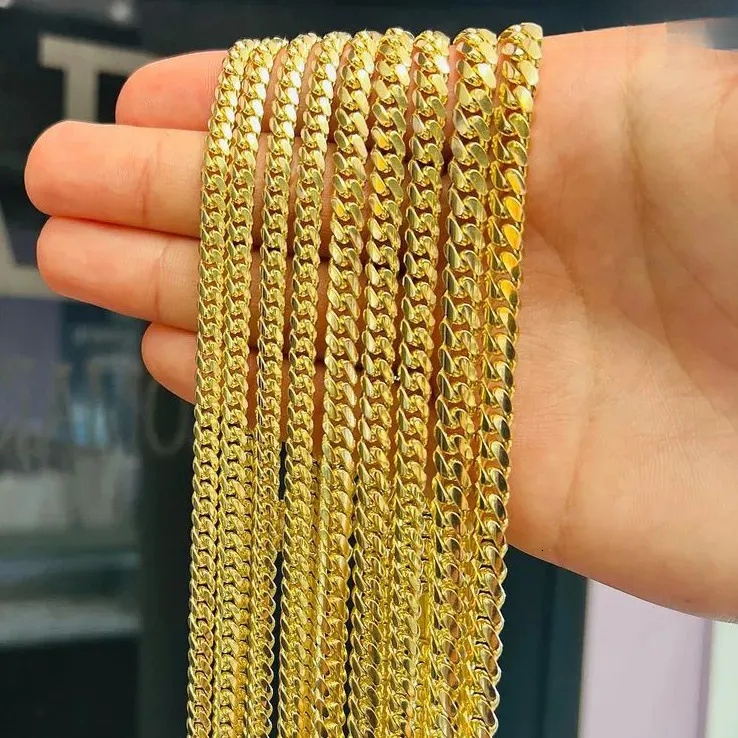 Wholesale 10K 14K Solid Real Gold 8MM Cuban k Chain Bracelet Iced Out Hip Hop Moissanite Necklace Fine Jewelry Men Women - view 3
