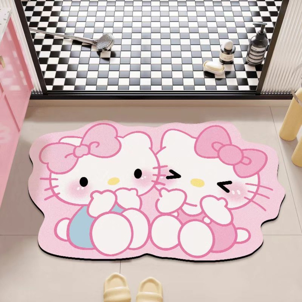 Hello Kitty Bathroom Mat, Non-Slip Absorbent Quick Dry Rug for Toilet Entrance and Shower Room