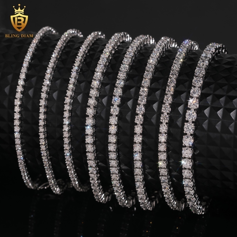 IGI Certified 2mm 3mm 4mm 925 Silver Lab Grown Diamond Tennis Chain Necklace Fahion Jewelry Men Women - view 4