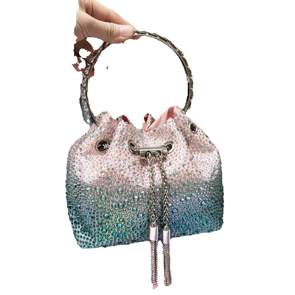 Handle Rhinestones Evening clutch Bag Purses and handbag luxury Designer shoulder Shiny Crystal Clutch purse bucket bag - view 5