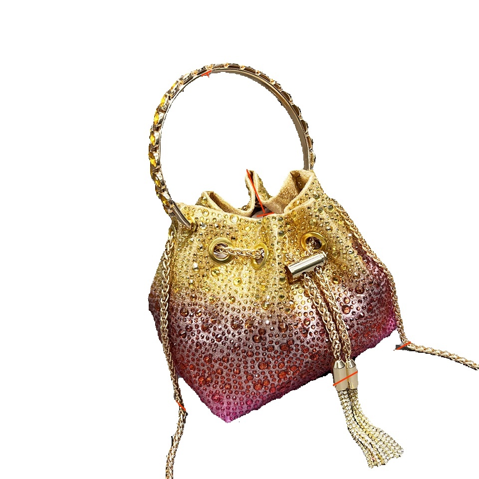 Handle Rhinestones Evening clutch Bag Purses and handbag luxury Designer shoulder Shiny Crystal Clutch purse bucket bag - view 3