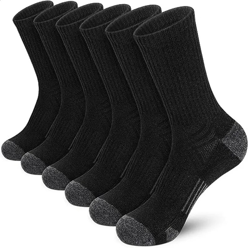6 Pairs Mens Athletic Crew Socks Cushion Running Work Breathable Outdoor Socks for Men Sock Size 10-13 260814