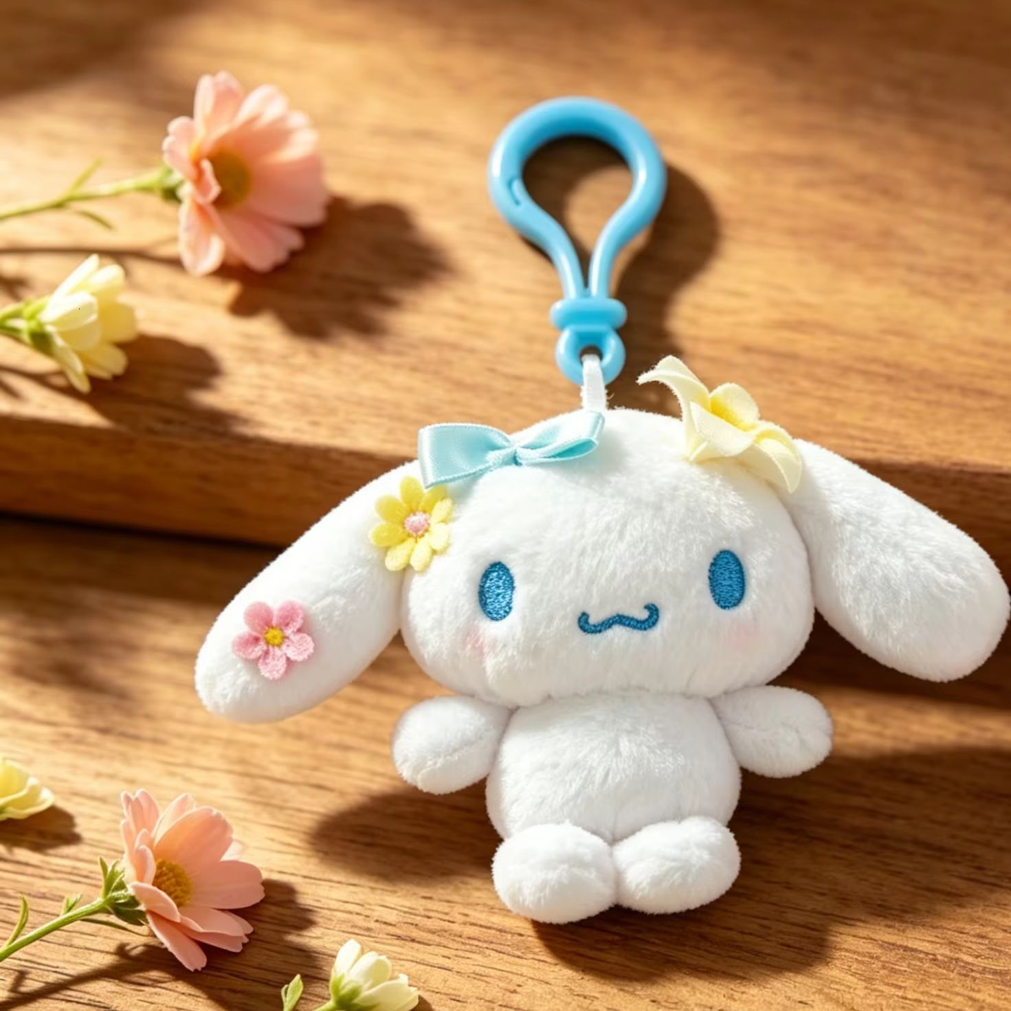 designer bag Genuine Licensed Sanrio Plush Keychain, Floral Hello Kitty & Cinnamoroll Soft Fluffy Doll Charms, Cute Bag Pendant, Perfect Gift