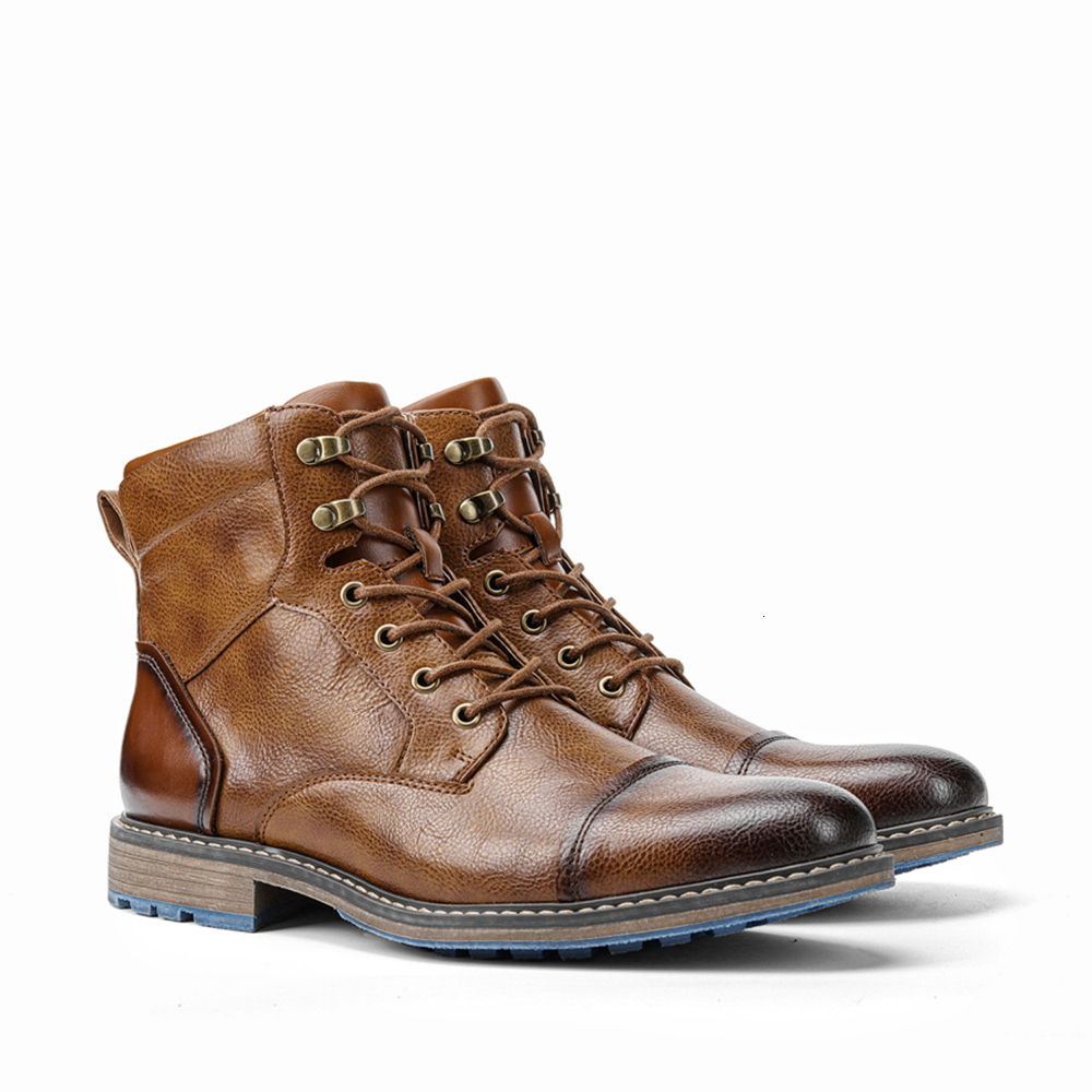 Niche Designer Men's Retro Leather Boots Comfortable Spring Ankle Boots light luxury Classic Durable Walking Shoes - view 7