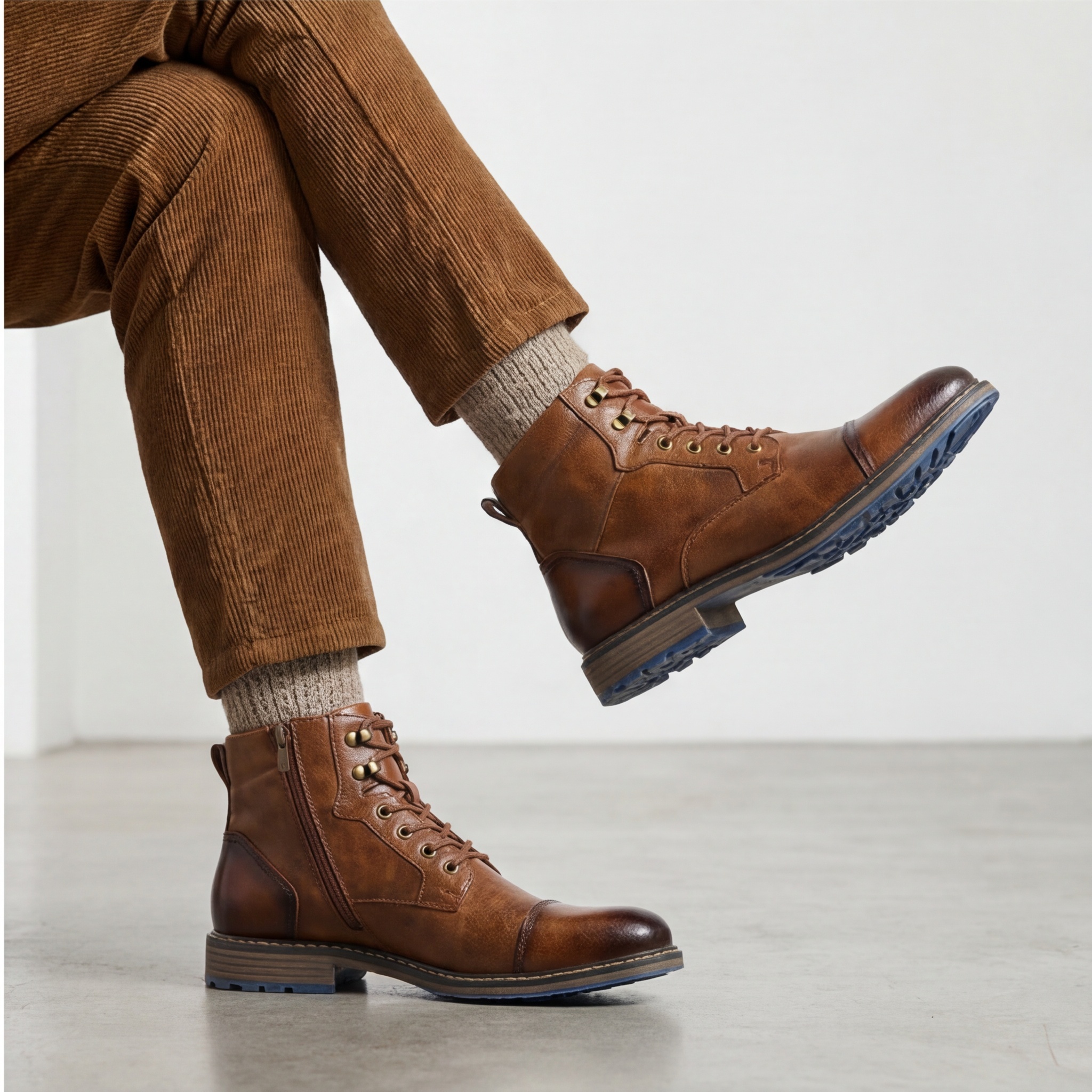 Niche Designer Men's Retro Leather Boots Comfortable Spring Ankle Boots light luxury Classic Durable Walking Shoes - view 3