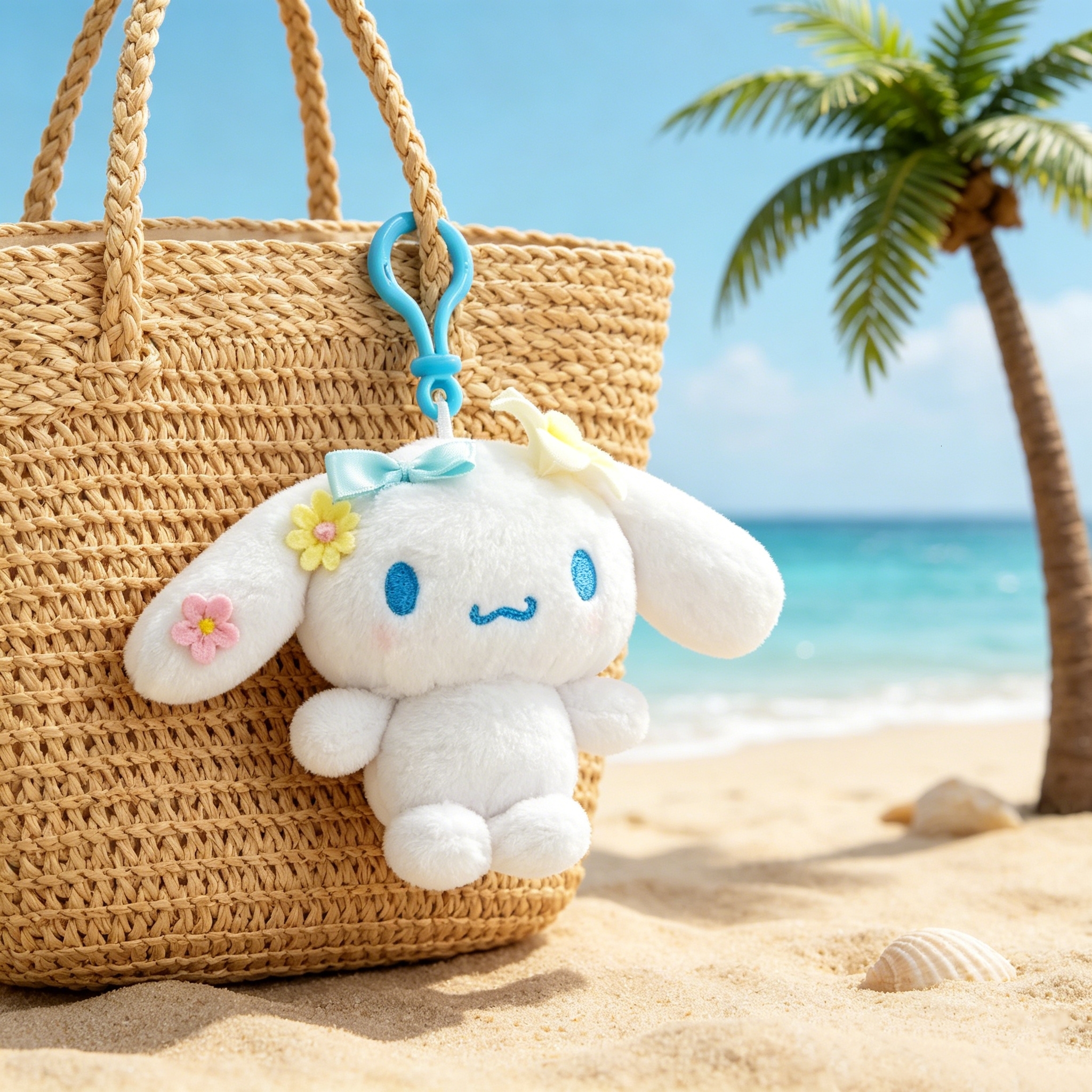 designer bag Genuine Licensed Sanrio Plush Keychain, Floral Hello Kitty & Cinnamoroll Soft Fluffy Doll Charms, Cute Bag Pendant, Perfect Gift