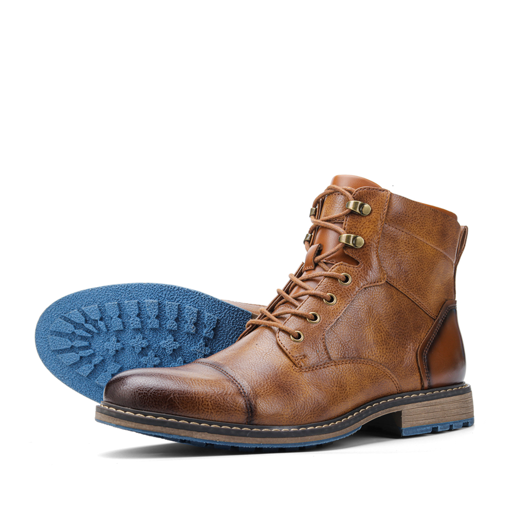 Niche Designer Men's Retro Leather Boots Comfortable Spring Ankle Boots light luxury Classic Durable Walking Shoes - view 6