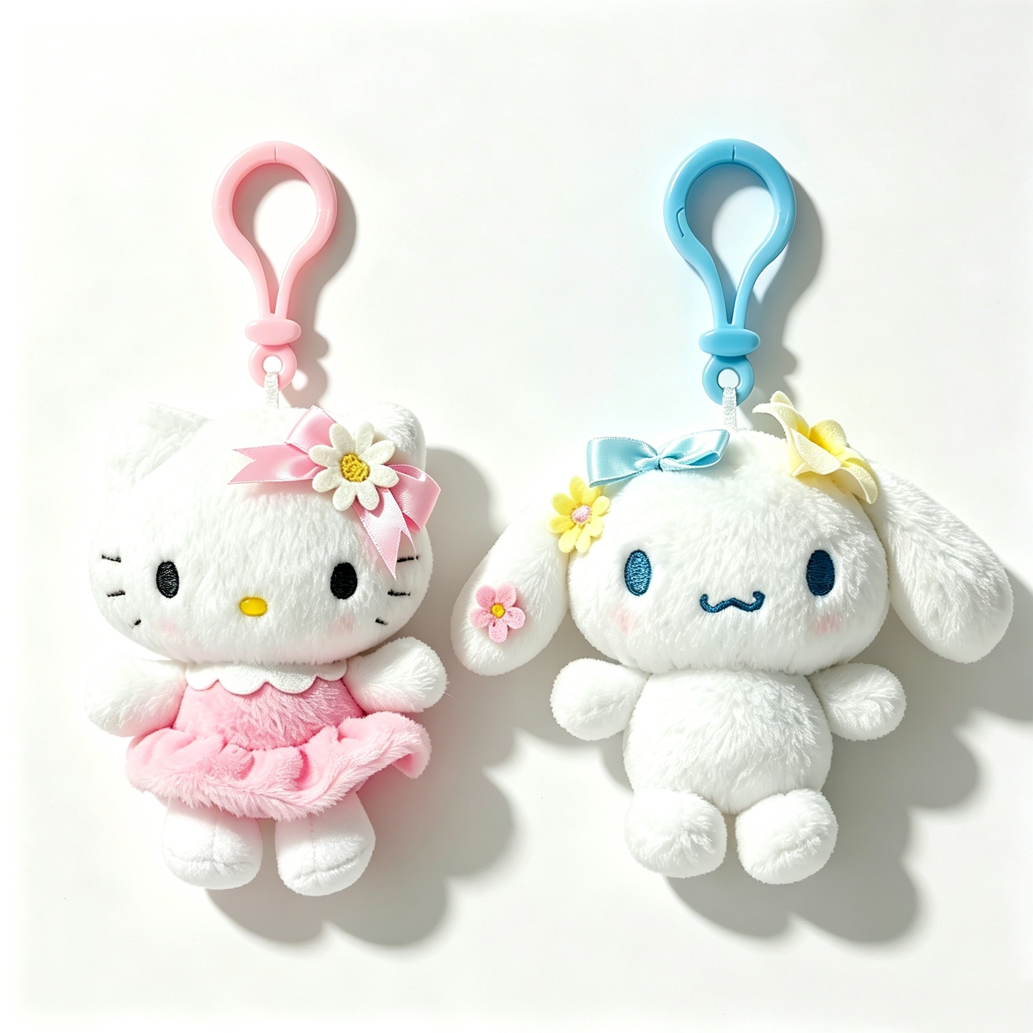 designer bag Genuine Licensed Sanrio Plush Keychain, Floral Hello Kitty & Cinnamoroll Soft Fluffy Doll Charms, Cute Bag Pendant, Perfect Gift