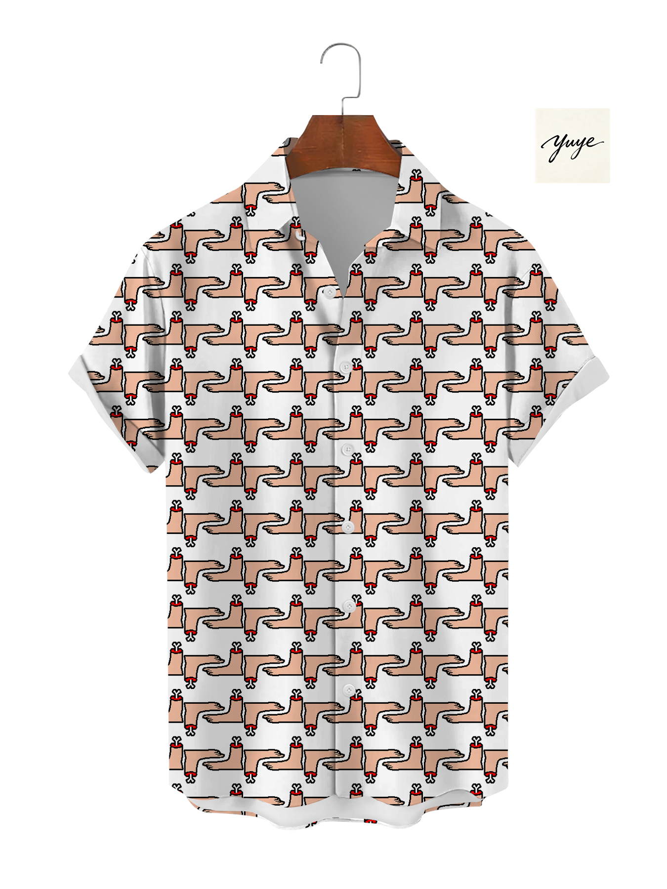 Men's Short Sleeve Printed Shirt for Summer