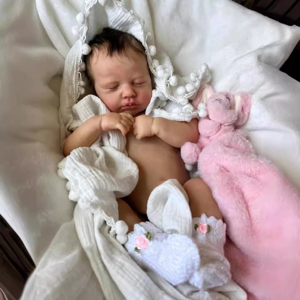 reborn baby doll silicone 48cm Realistic Full Silicone Reborn Doll Cross-Border Dolls realistic newborn ww1 - view 3