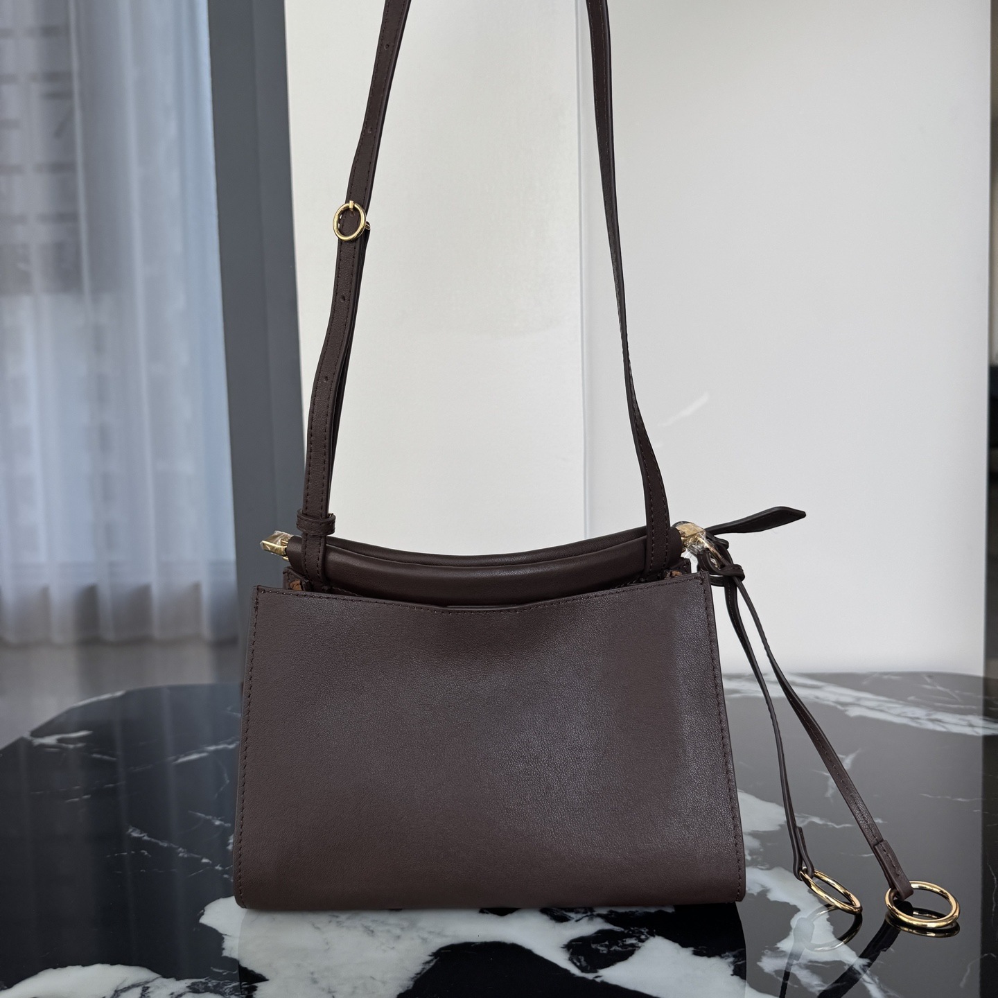 Borsa Di Design Vintage Di Lusso ALA Mezzaluna Con Clip Curva Alla Moda Vintage In Vera Pelle Con Doppi Ciondoli Borsa Baguette A Tracolla Leggera M-image