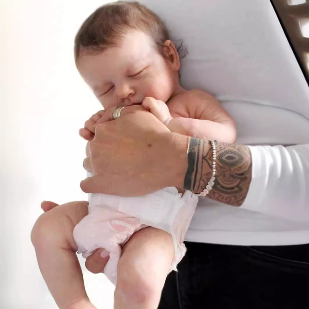 reborn baby doll silicone 48cm Realistic Full Silicone Reborn Doll Cross-Border Dolls realistic newborn ww1 - view 5