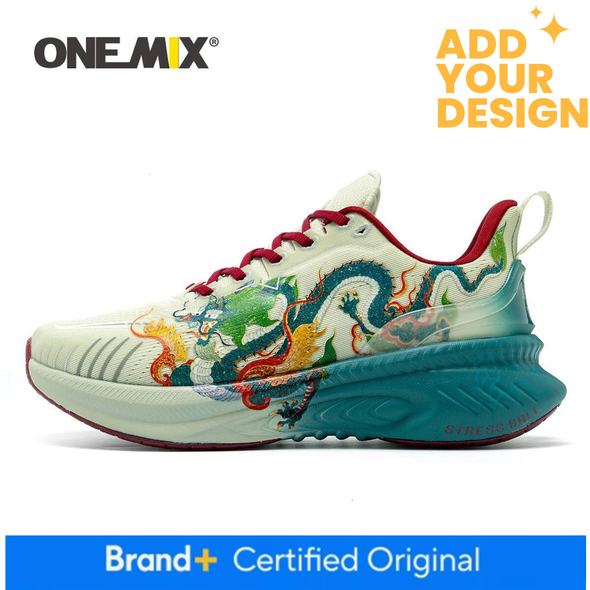 ONEMIX Original Man Sneakers Loong Women's Sports Trainers Luxury Comfortable Traditional Chinese Style Running Shoes