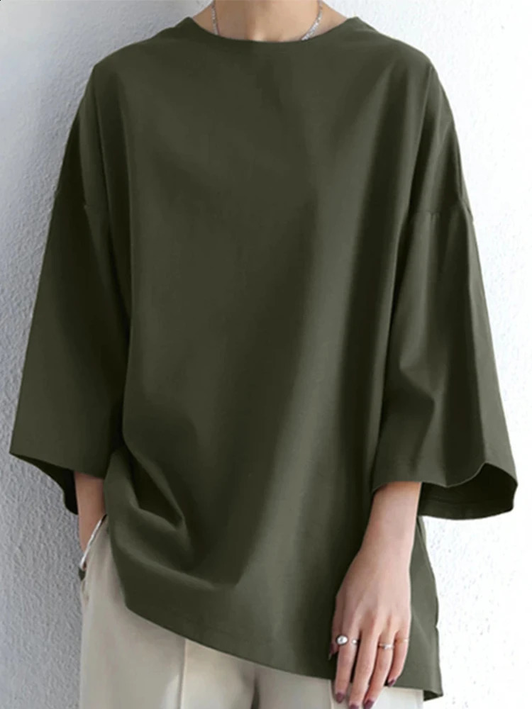 ZANZEA Women Blouses Casual Loose Long Flare Sleeve Solid Color Blusas Mujer Korean Fashion BF Oversize Tunic Tops T-shirts 260817 - view 3