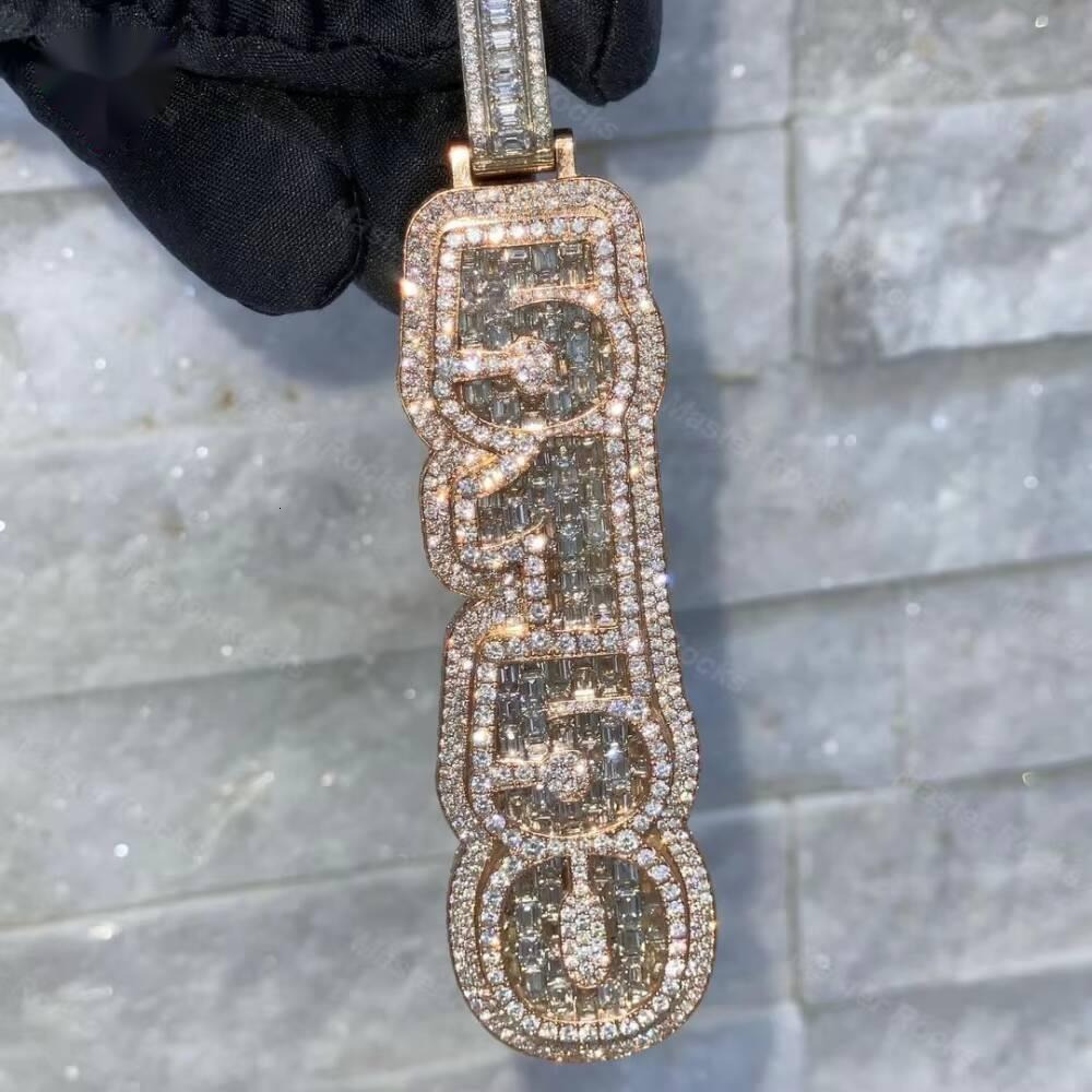 Wholesale Price Custom Moissanite Pendant Letter Charm 925 Silver Gold Plated Hip Hop Mens Vvs Moissanite Pendant - view 4