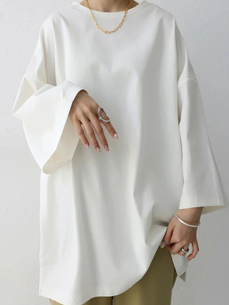 ZANZEA Women Blouses Casual Loose Long Flare Sleeve Solid Color Blusas Mujer Korean Fashion BF Oversize Tunic Tops T-shirts 260817 - view 5