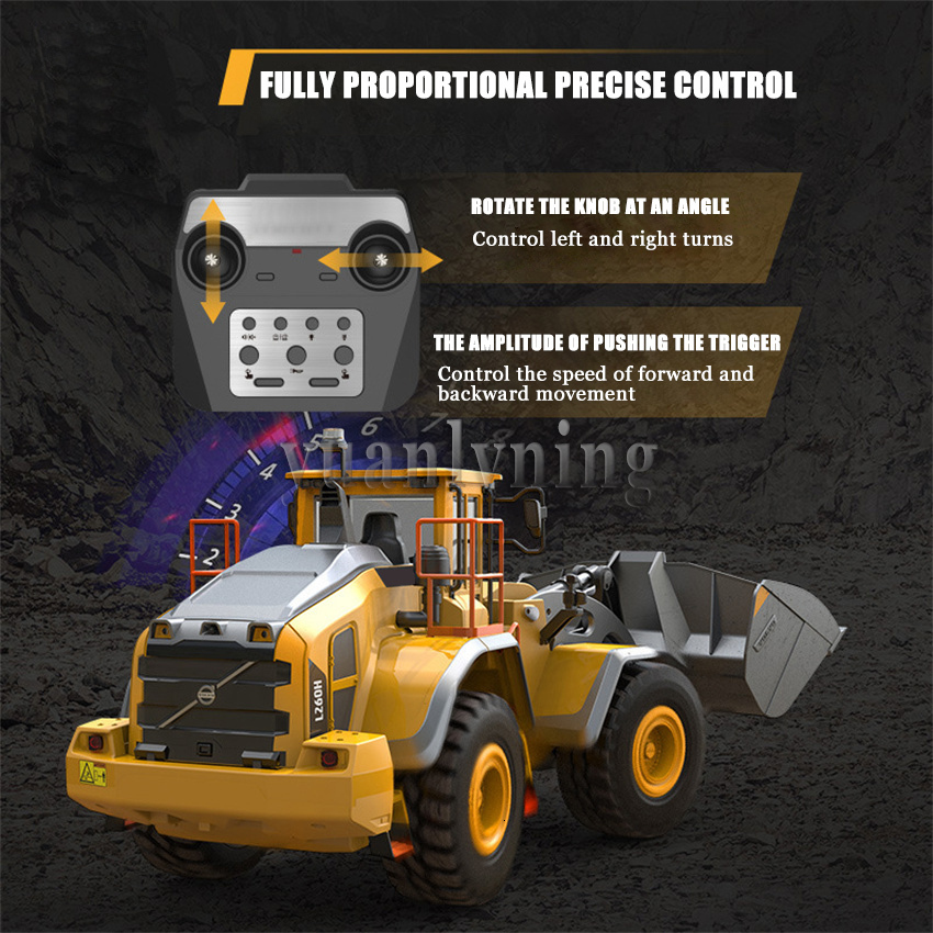 1/16 Electric Remote Control Loader Full Metal RC Excavator Alloy Engineering Model Car Toy for Children Gifts 26Y0819 - view 6