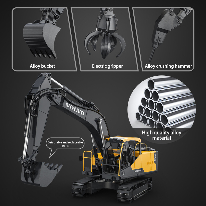 Double E E598 1:16 Excavator 17CH Dual Mode Engineering RC Car Electric Construction Vehicle Model Children's Adult Toys 26Y0819 - view 3