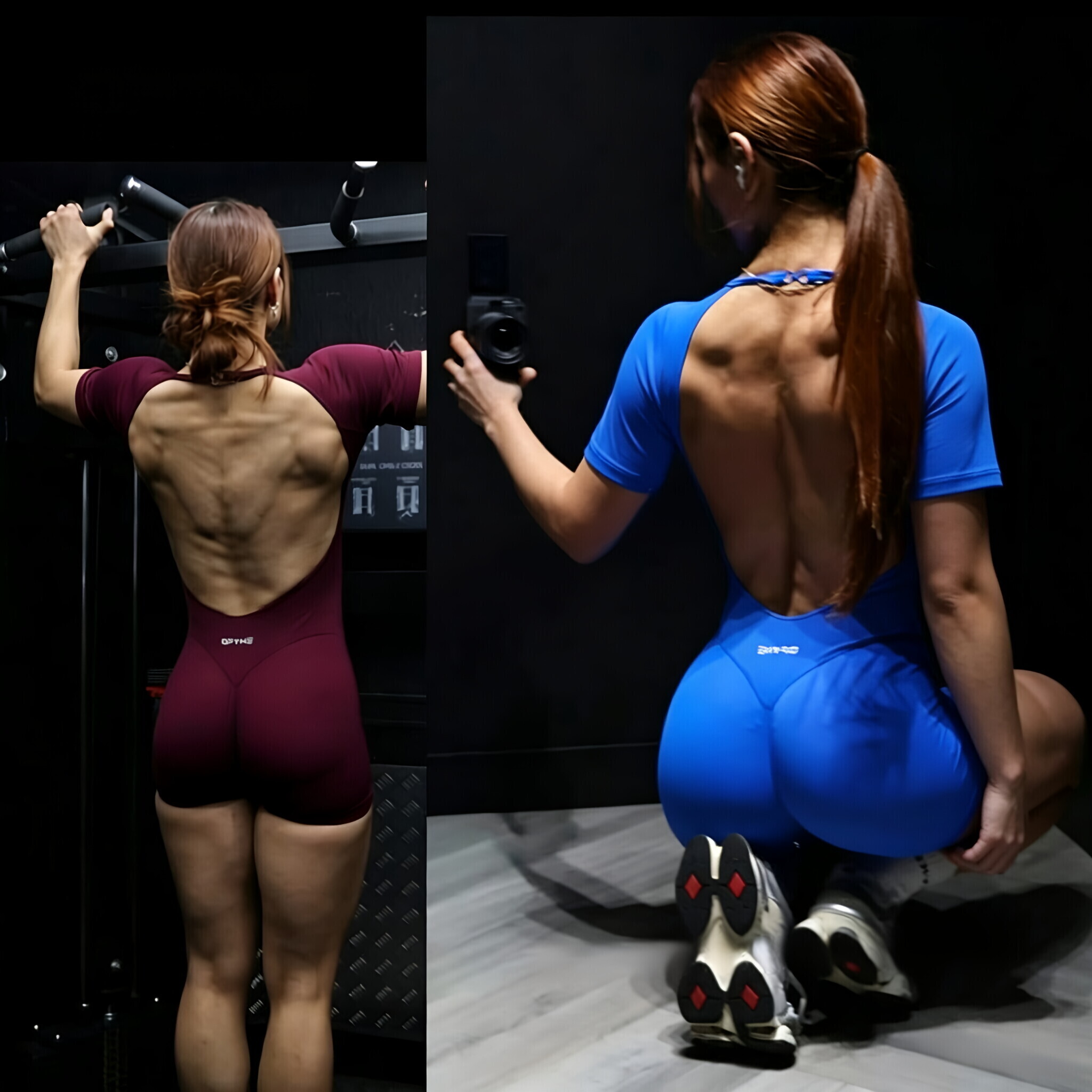 DF L0G0 Short Sleeve Seamless Yoga Bodysuit Backless Built-in Bra One Piece Romper Tummy Control Butt Lift Squat Proof Gym 26Y0819 - view 3