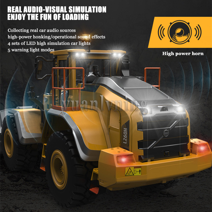 1/16 Electric Remote Control Loader Full Metal RC Excavator Alloy Engineering Model Car Toy for Children Gifts 26Y0819 - view 5