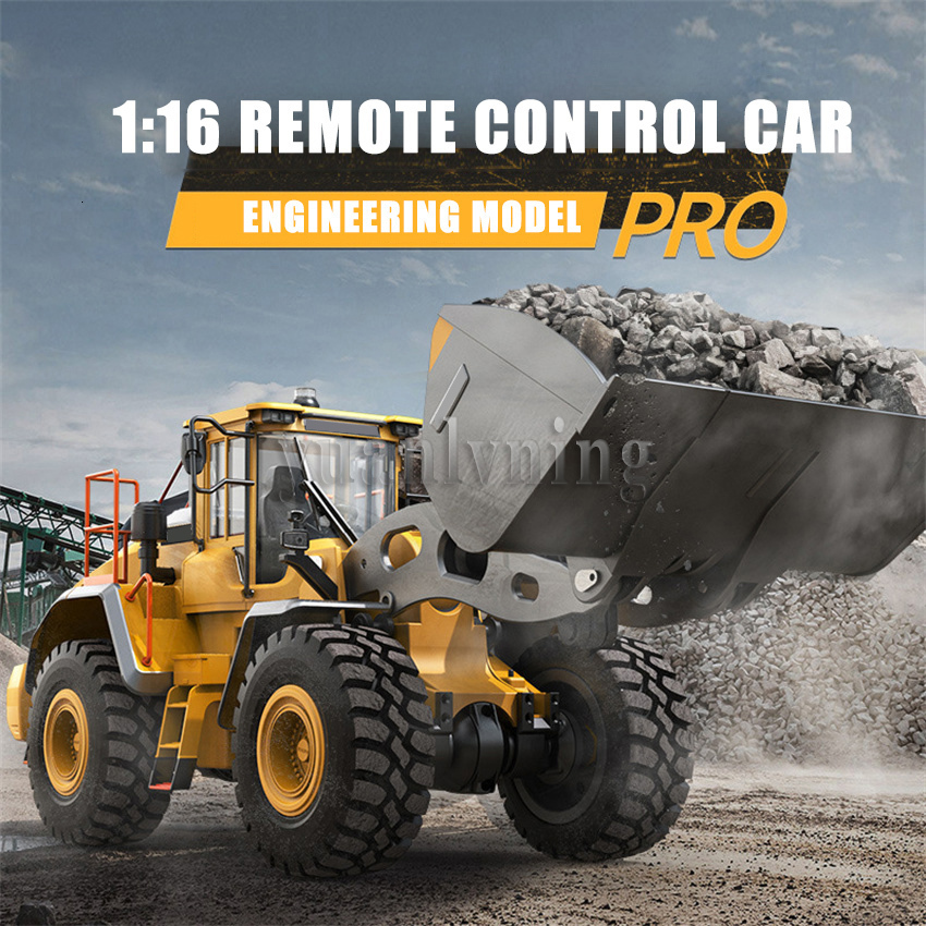 1/16 Electric Remote Control Loader Full Metal RC Excavator Alloy Engineering Model Car Toy for Children Gifts 26Y0819