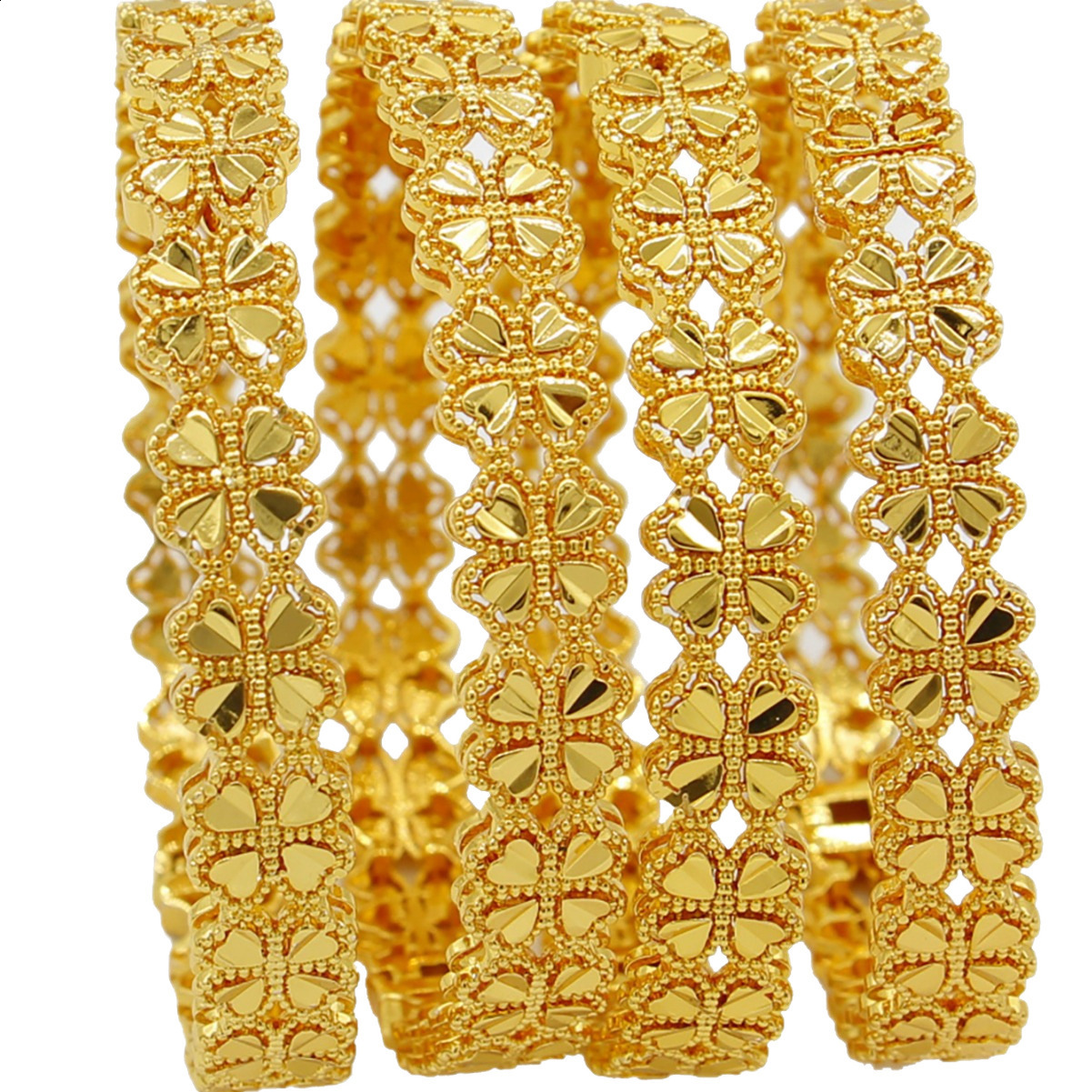 Dubai Gold Plated Bracelet 21k Gold Color Muslim Women Lucky Charm Bangles Oman Saudi Bridal Event Party Jewelry 251028 - view 6